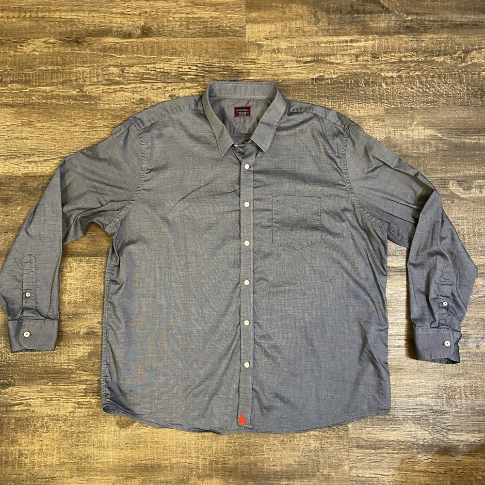 UNTUCKit Shirt Men's Mens‎ XXXL 3XL 3X Blue 100% Cotton Button Long sleeve Plaid